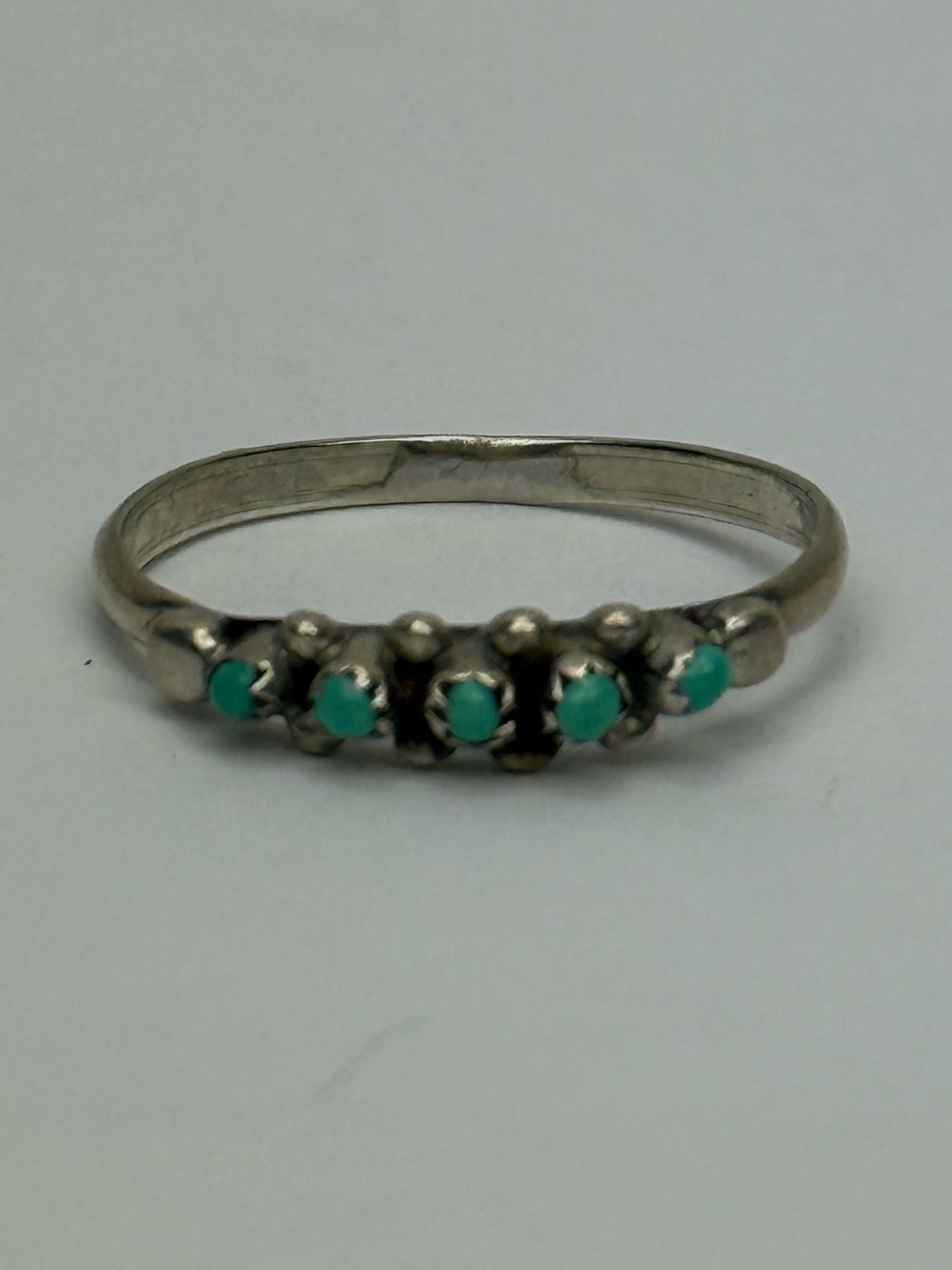 Sterling Silver Five-Stone Turquoise Accent Ring - Picture 1 of 4